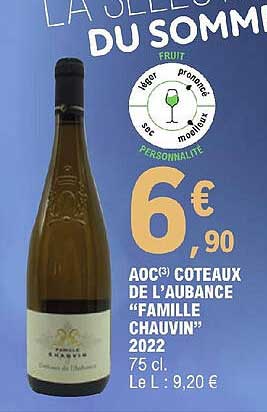 aoc côteaux de l'aubance "famille chauvin" 2022
