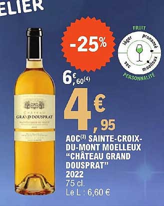 aoc sainte-croix-du-mont moelleux "château grand dousprat" 2022