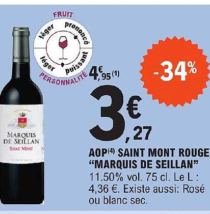 aop saint mont rouge "marquis de seillan"