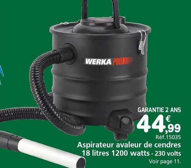 aspirateur avaleur de cendres 18 litres 1200 watts
