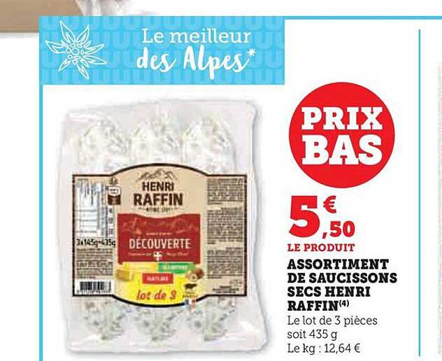 assortiment de saucissons secs henri raffin