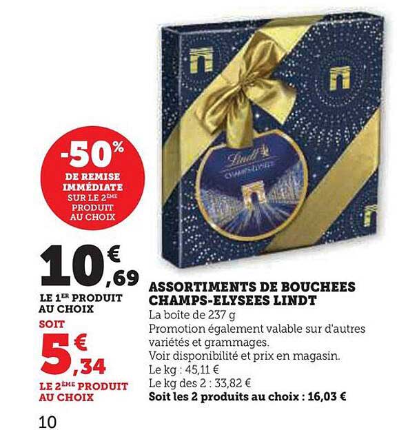 Assortiments De Bouchées Champs-élysées Lindt