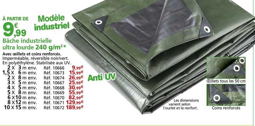 bâche industrielle ultra lourde 240 g/m²