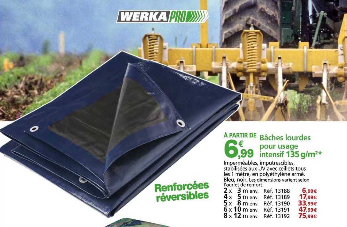 bâches lourdes pour usage intensif 135g/m²