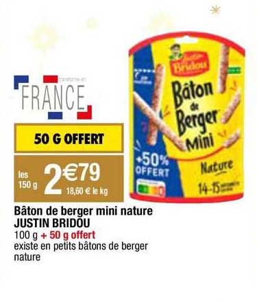 bâton de berger mini nature justin bridou