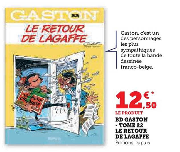 bd gaston - tome 22 le retour de lagaffe