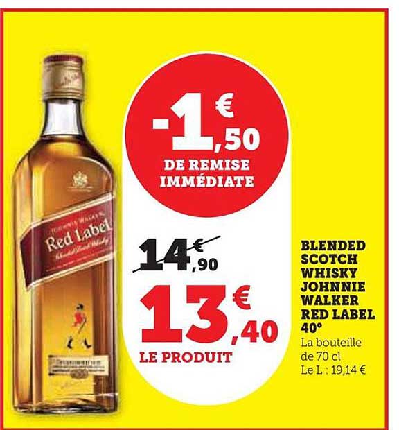 blended scotch whisky johnnie walker red label 40°