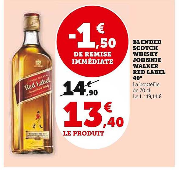 blended scotch whisky johnnie walker red label 40°