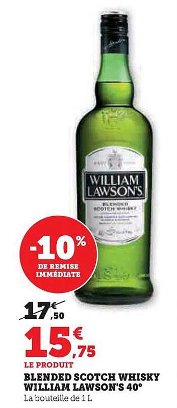 blended scotch whisky william lawson's 40°