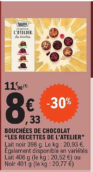 bouchées de chocolat "les recettes de l'atelier"