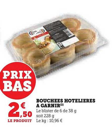 bouchées hotelières à garnir