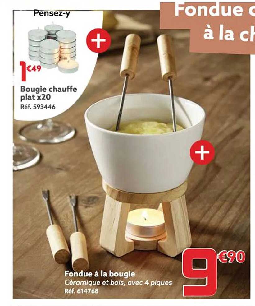 bougie chauffe plat x 20, fondue à la bougie