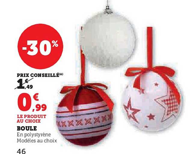 boule en polystyrène modèles au choix