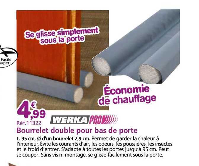 bourrelet double pour bas de porte werka pro