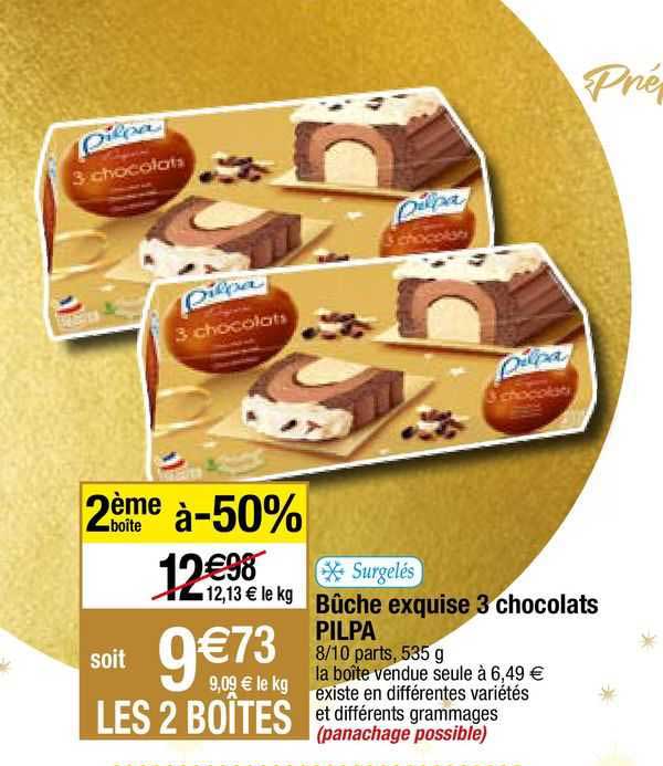 bûche exquise 3 chocolats pilpa