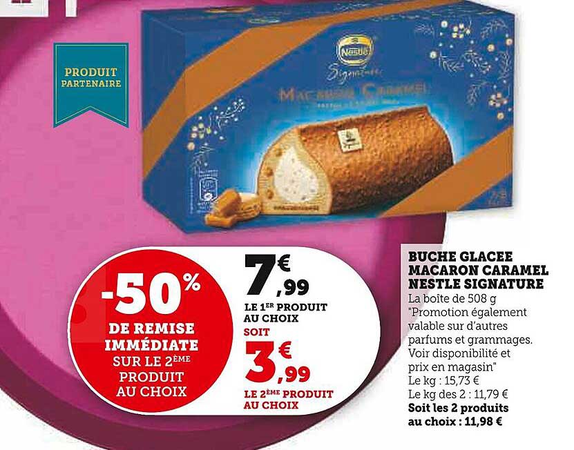 Bûche Glacée Macaron Caramel Nestlé Signature