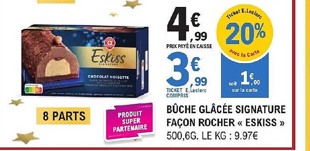 bûche glacée signature façon rocher «eskiss»
