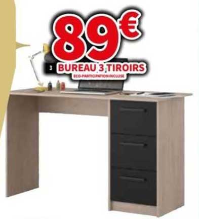 bureau 3 tiroirs