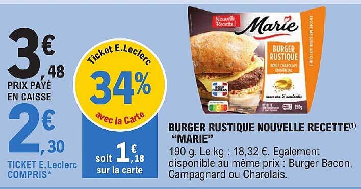 burger rustique nouvelle recette "marie"