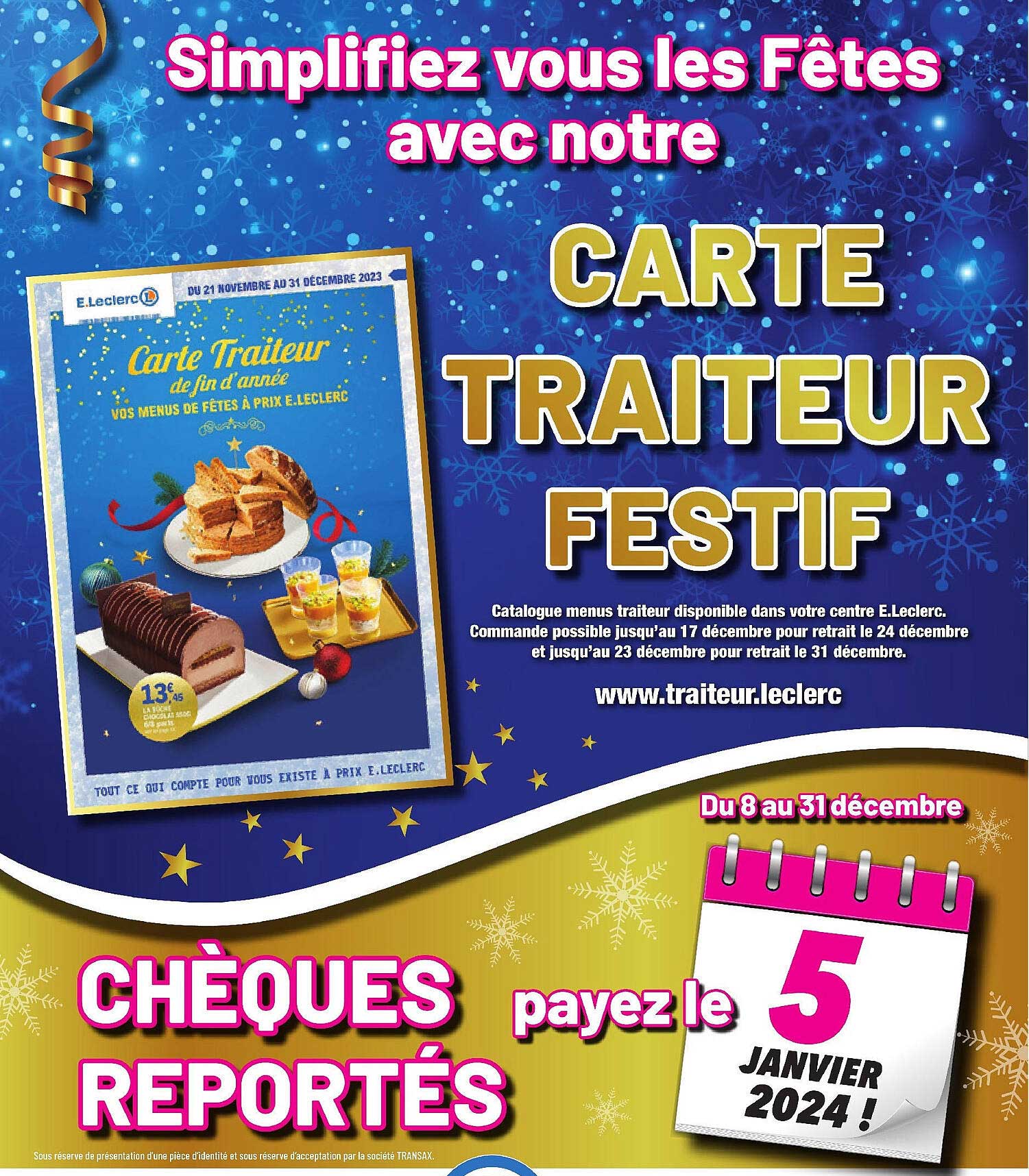 carte traiteur festif