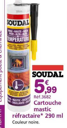 cartouche mastic réfractaire soudal