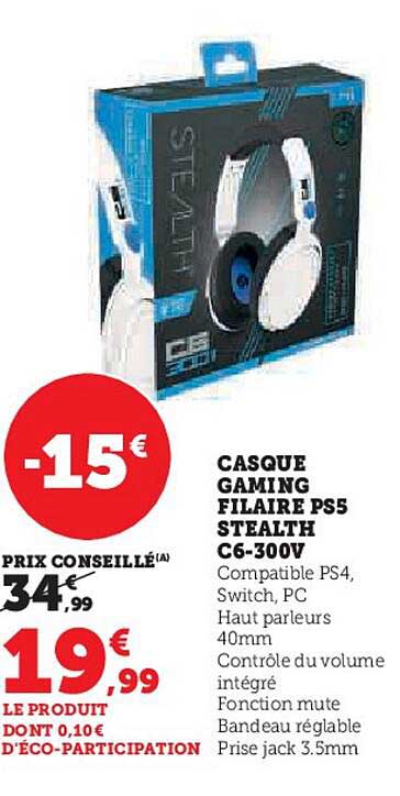 casque gaming filaire ps5 stealth c6-300v