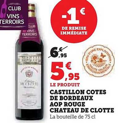 castillon cotes de bordeaux aop rouge chateau de clotte
