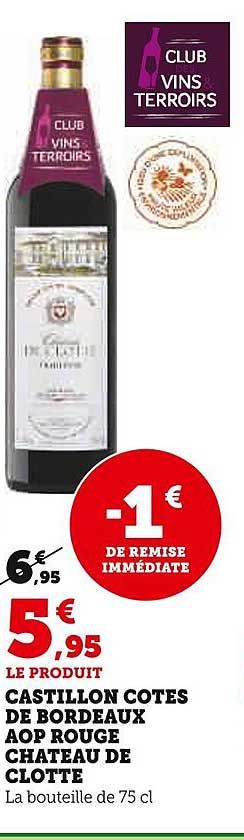 castillon côtes de bordeaux aop rouge château de clotte
