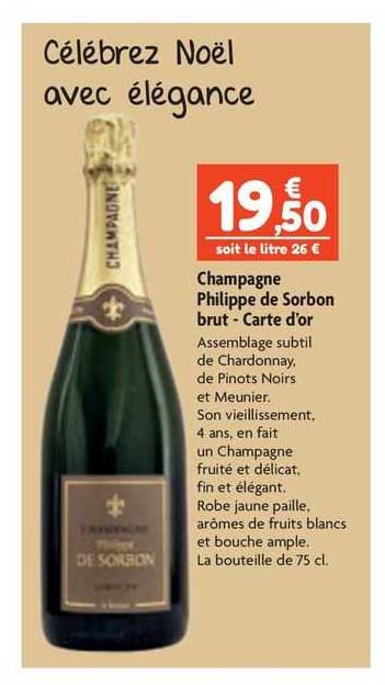 champagne philippe de sorbon brut - carte d'or