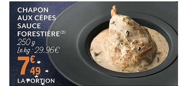 chapon aux cèpes sauce forestière