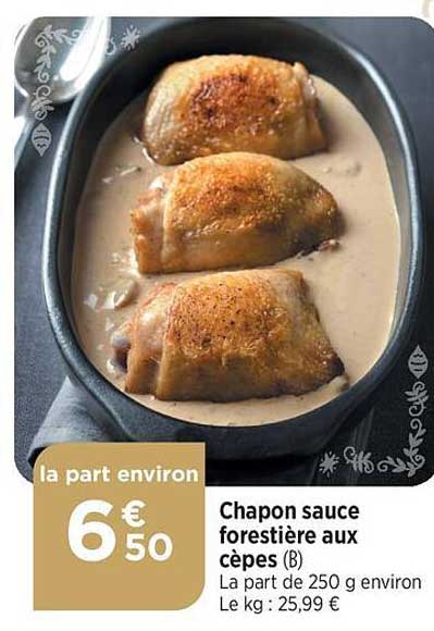 chapon sauce forestière aux cèpes