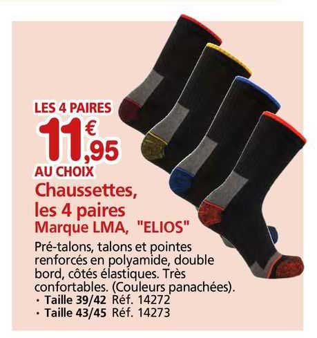 chaussettes les 4 paires marque lma "elios"