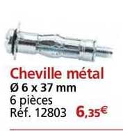 cheville métal ø 6 x 37 mm