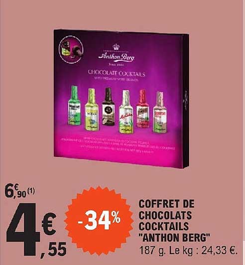 coffret de chocolats cocktails "anthon berg"