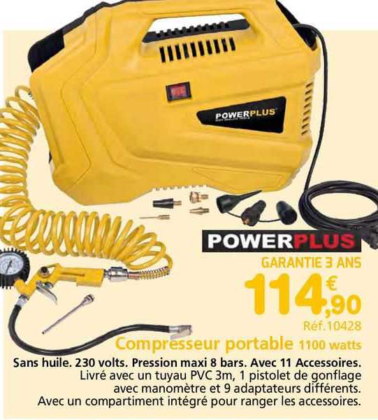 compresseur portable 1100 watts powerplus