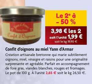 Confit D'oignons Au Miel Yann D'armar