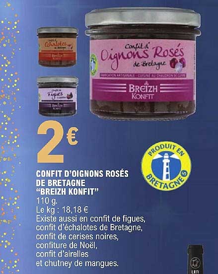 confit d'oignons rosés de bretagne "breizh konfit"