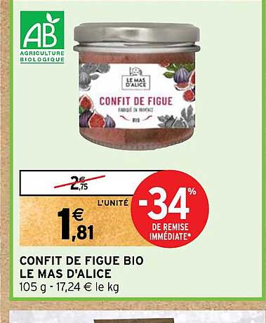 Confit De Figue Bio Le Mas D'alice