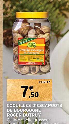 coquilles d'escargots de bourgogne roger dutruy