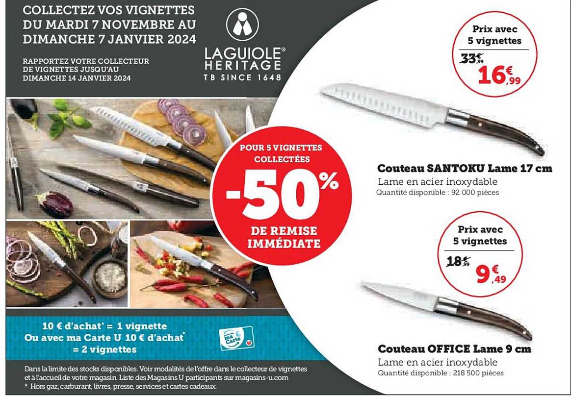 couteau santoku lame 17 cm, couteau office lame 9 cm