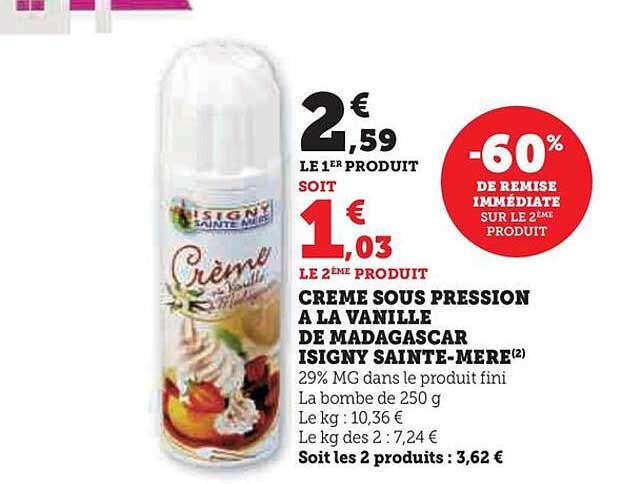 crème sous pression à la vanille de madagascar isigny sainte-mère