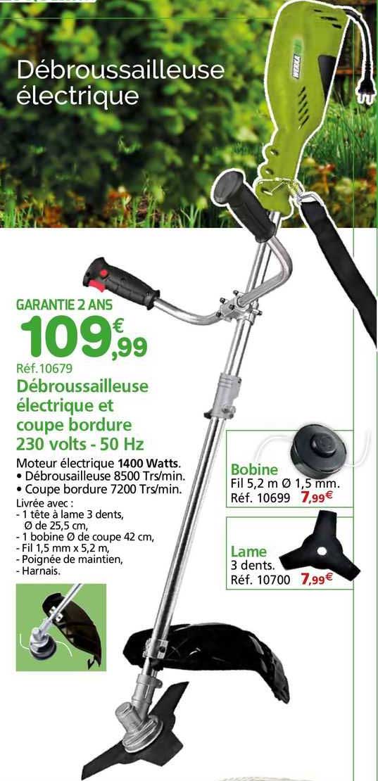 débroussailleuse électrique et coupe bordure 230 volts - 50 hz