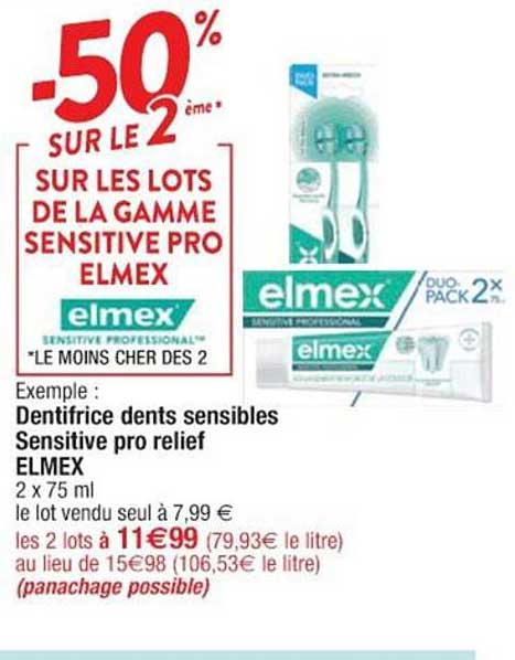 dentifrice dents sensibles sensitive pro relief elmex