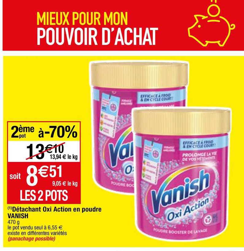 détachant oxi action en poudre vanish