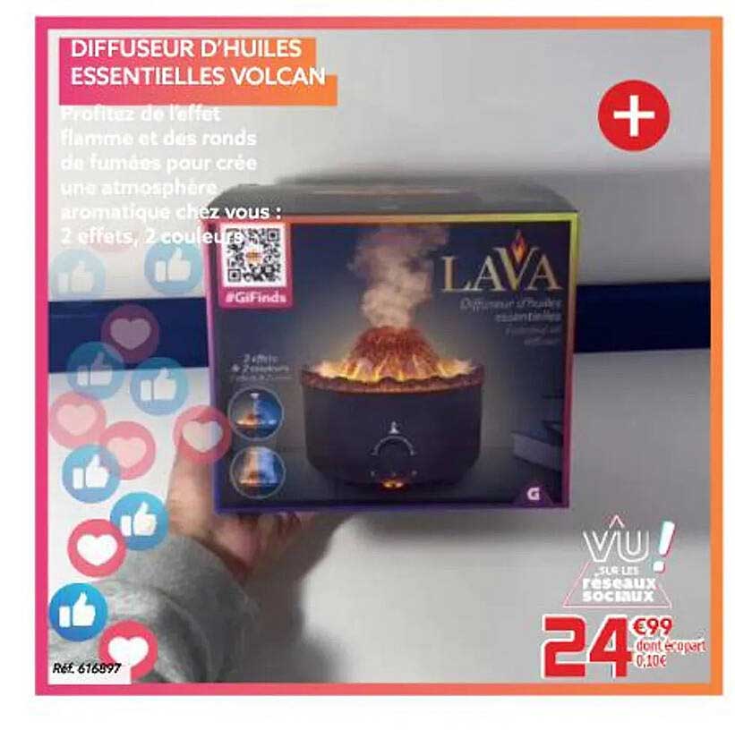 diffuseur d'huiles essentielles volcan