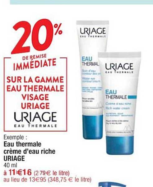 eau thermale crème d'eau riche uriage