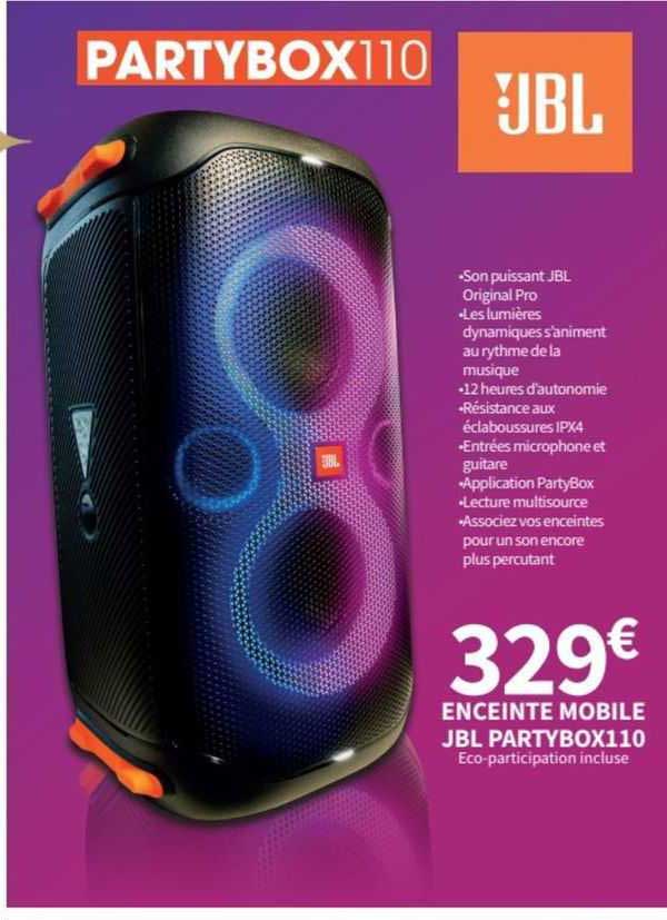enceinte mobile jbl partybox 110