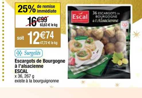 escargots de bourgogne à l'alsacienne escal