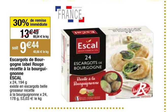 escargots de bourgogne label rouge recette à la bourguignonne escal