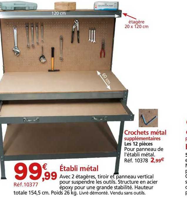 établi Métal Crochets Métal